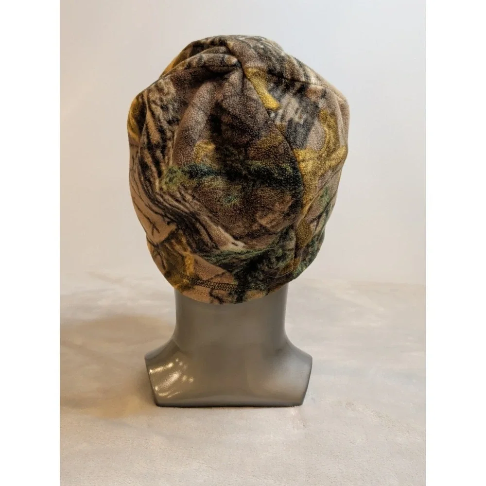 Academy Camo Fleece Beanie Hat Reversible Blaze Orange Hunting Cap OSFM
